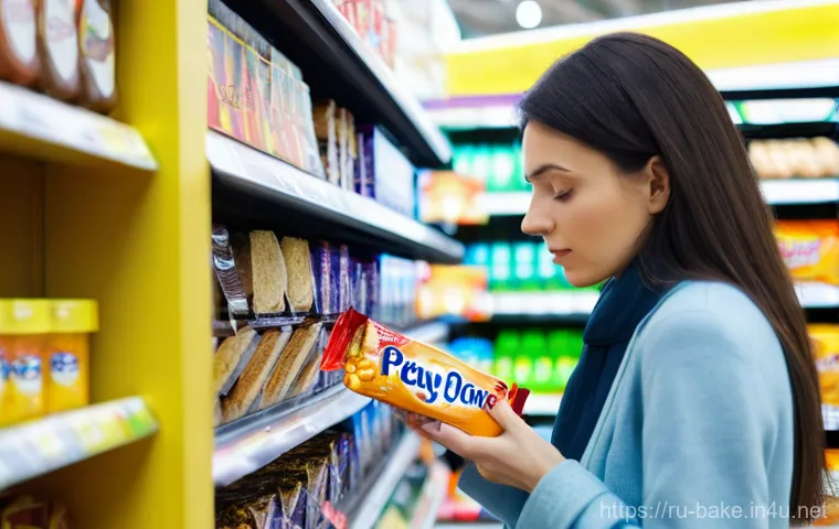 포장된 제과 제품 영양소 - Image Prompt 1: Informed Shopping Choices**