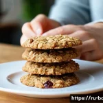 오트밀 쿠키 제품 - **Prompt 1: A Cozy Morning with Wholesome Oatmeal Cookies**
    "A warmly lit, cozy kitchen scene ba...