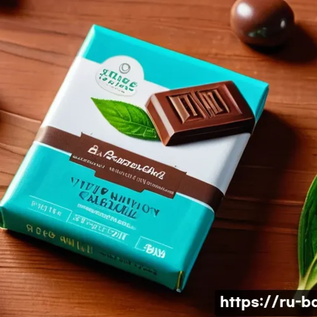 영양강화 제과 브랜드 - A vibrant and inviting close-up of a modern vitamin-enhanced chocolate bar, wrapped partially in eco...
